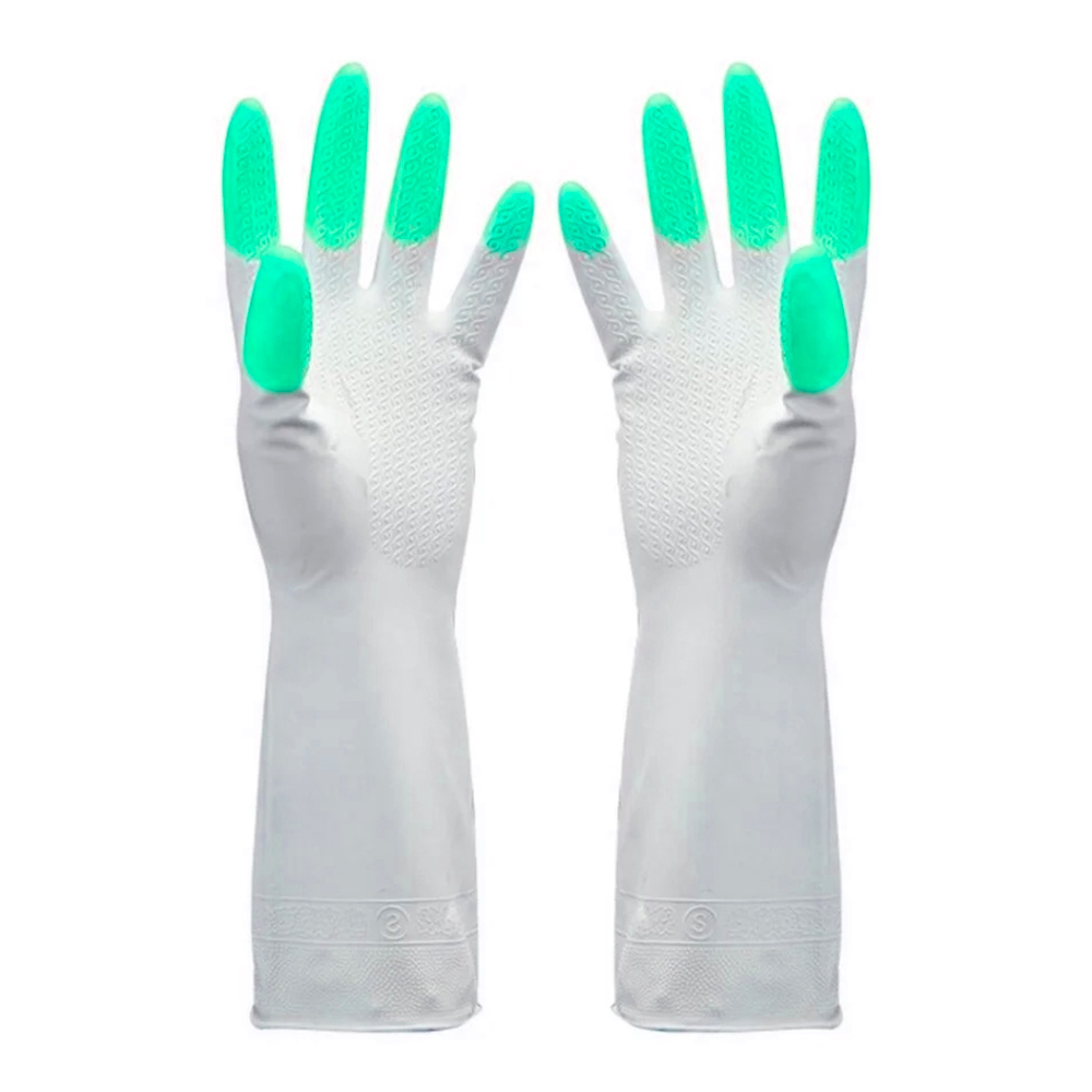 Перчатки виниловые Komfi хозяйственные PVHCLR1, 3 цвета в одной коробке, S