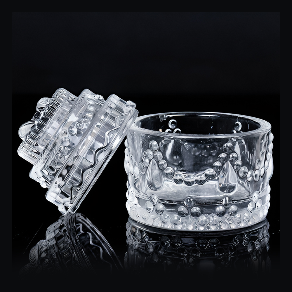 Конфетница PS-04 с крышкой, стекло, 7.2*8см