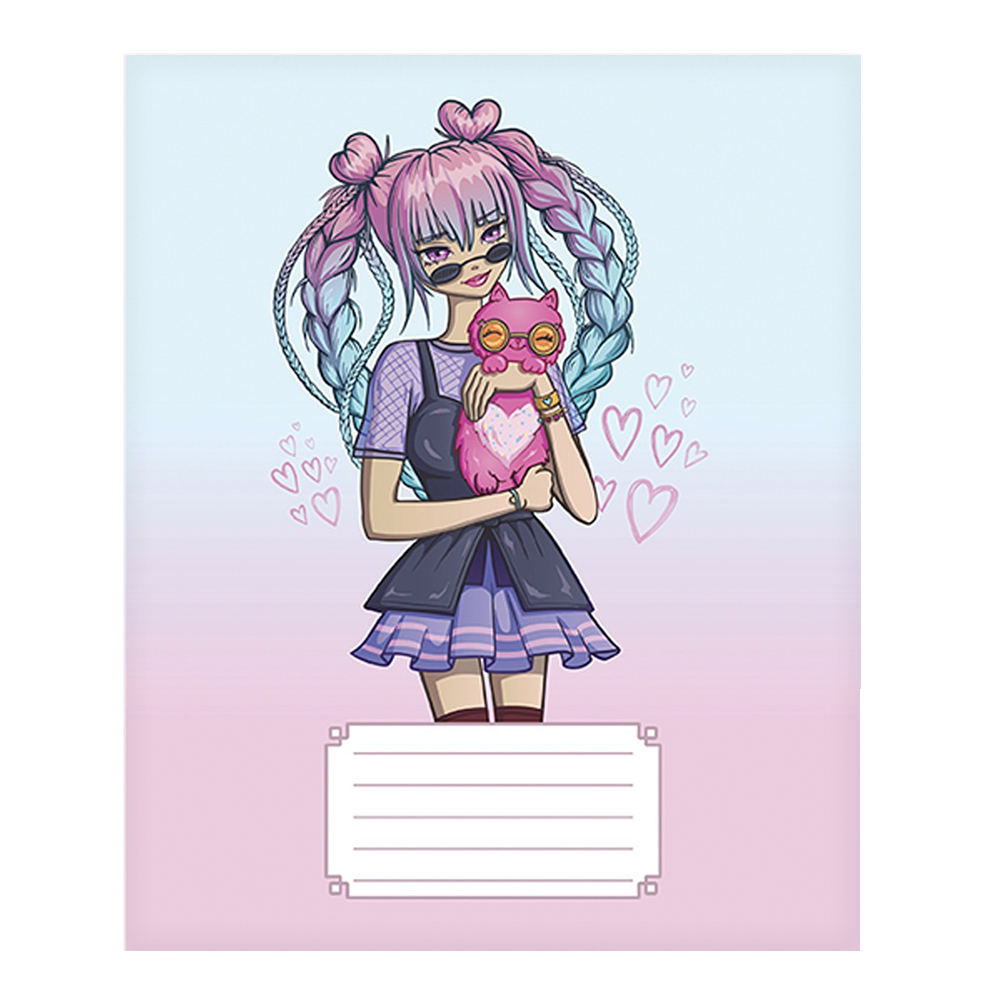 Тетрадь Calligrata 7770480 линия, Аниме 07, 5 дизайнов, 24 листа