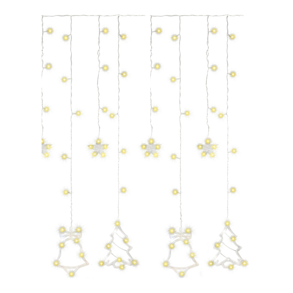 Гирлянда электрическая ГШ-0024 2,5*1м штора фигурная, 8 режимов, 92 лампочки, теплый белый свет