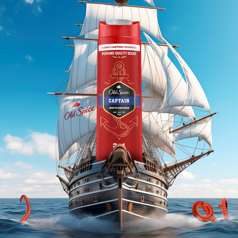 картинка Гель для душа Old Spice 2 в 1 Captain, мужской, 400 мл 