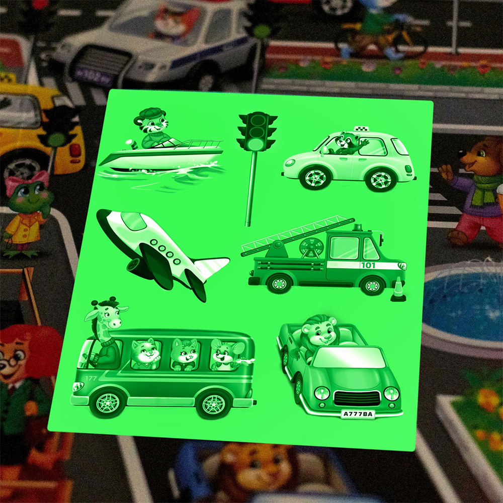 картинка Набор для рисования светом Эврики 4271664 Транспорт, бумага, пластик 