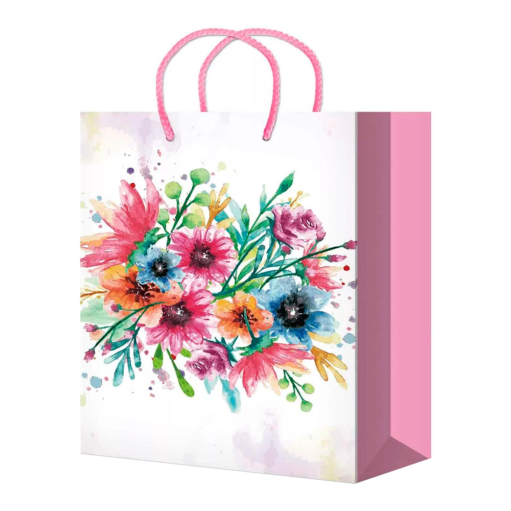 Пакет подарочный MS-626/627/628/629/630 Цветы 14*20*6,5 см, в ассортименте