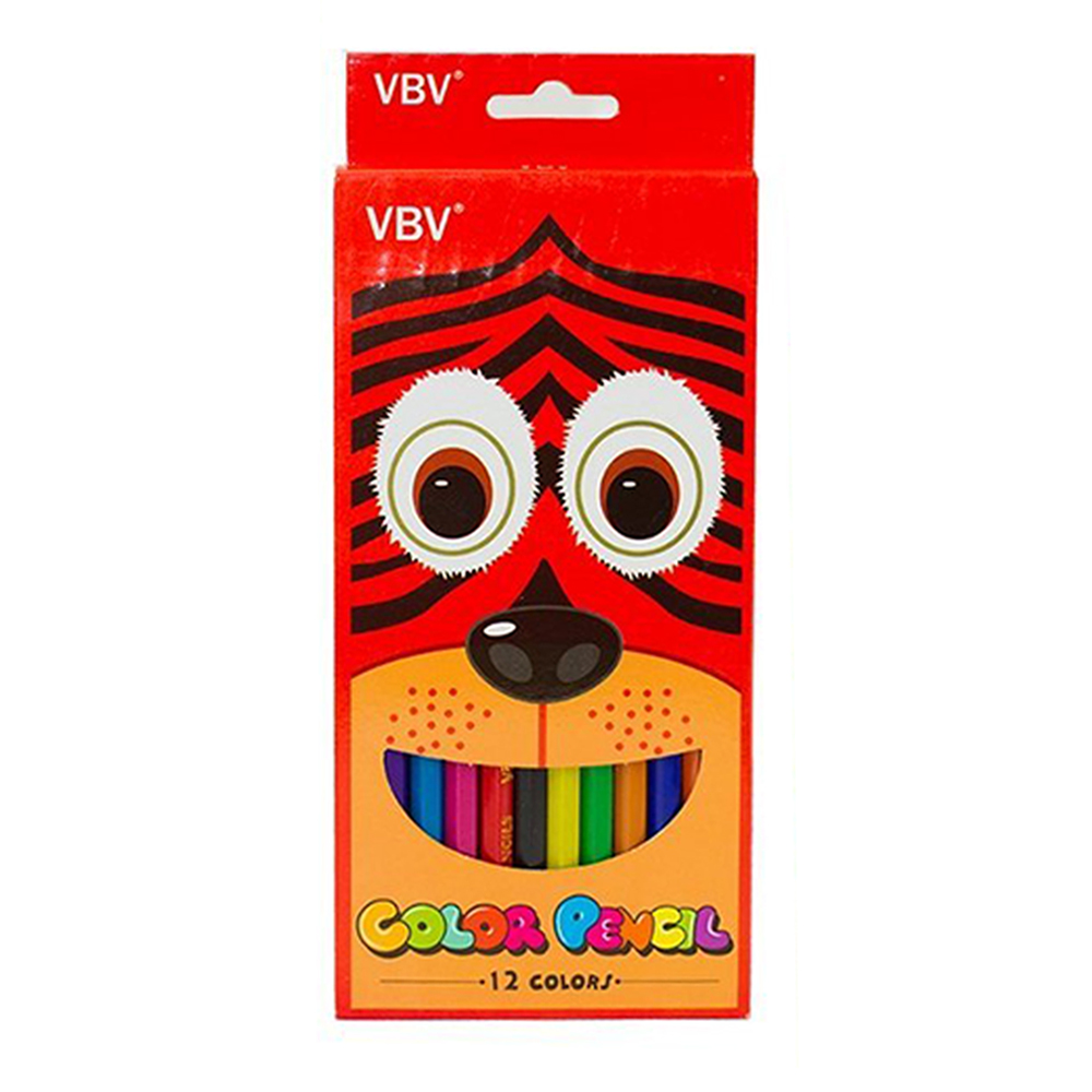 Карандаши цветные Yalong V530080-12 Веселые зверята, 12 цветов