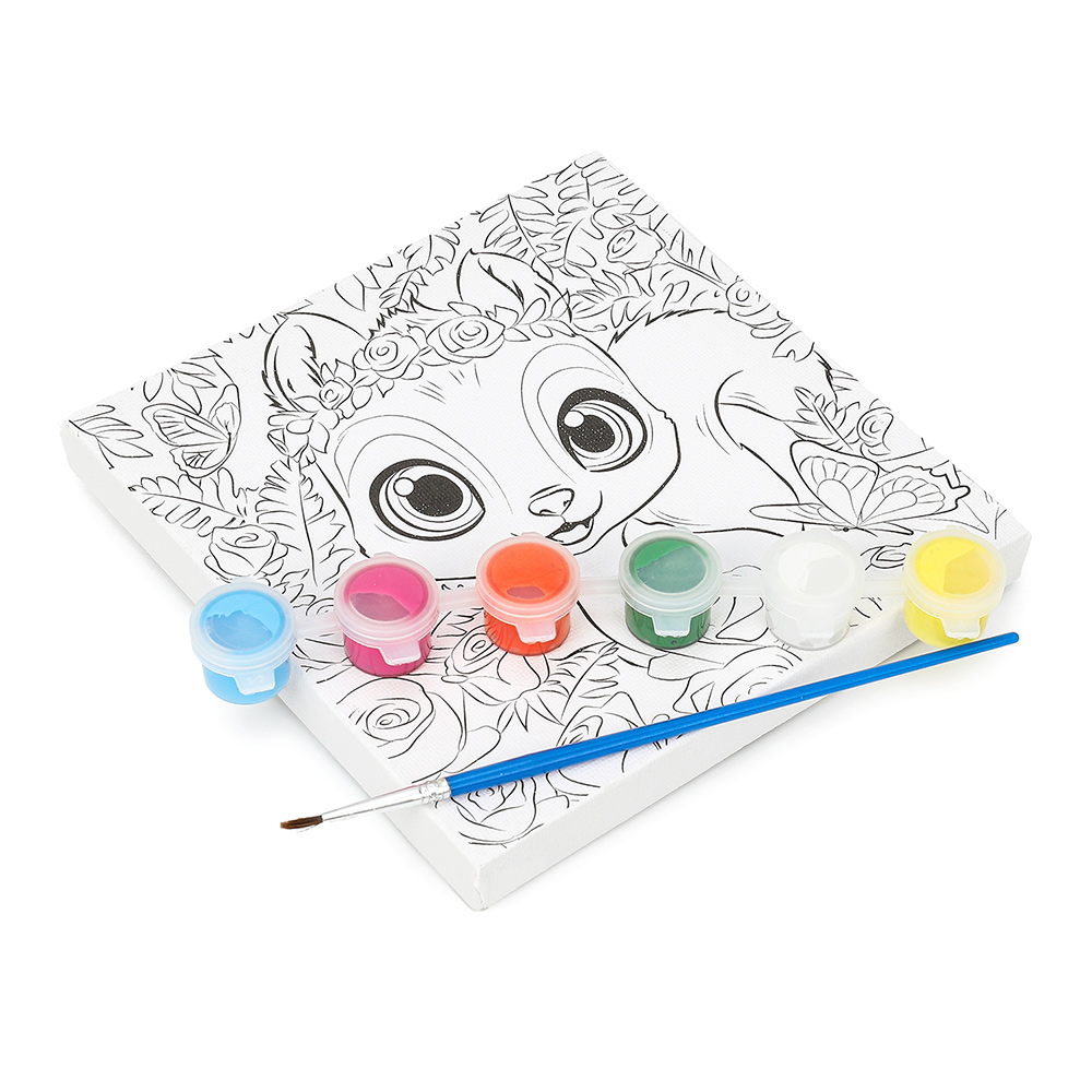 картинка Набор для творчества MultiArt CANV15X15-118503 холст для росписи, Белочка, 15*15 см 