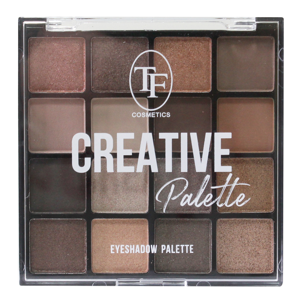 картинка Тени для век Triumf Creativa Palette палетка 16 оттенков, бежево-розовый, тон 03 
