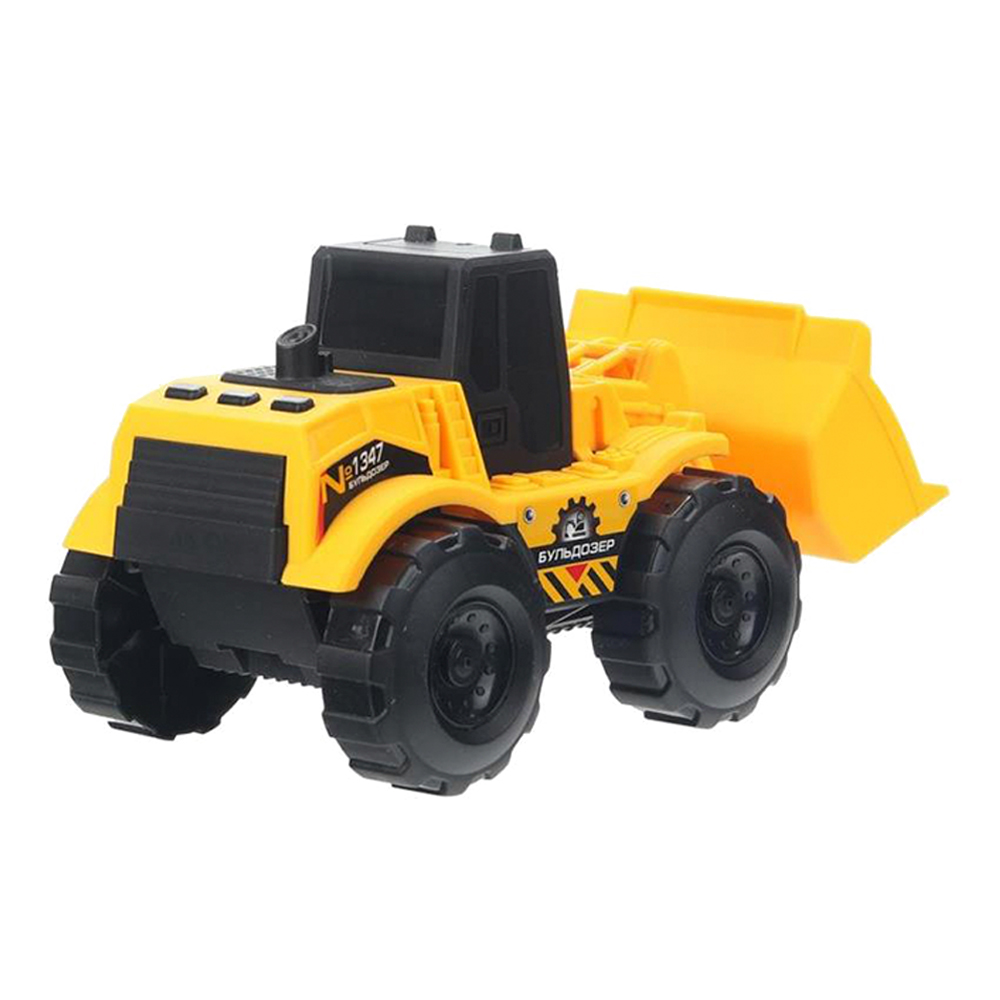 картинка Машина M524-H11258-TRACTOR-R (96) Технопарк Бульдозер, инерционная, свет-звук, 16,5 см, пластик 