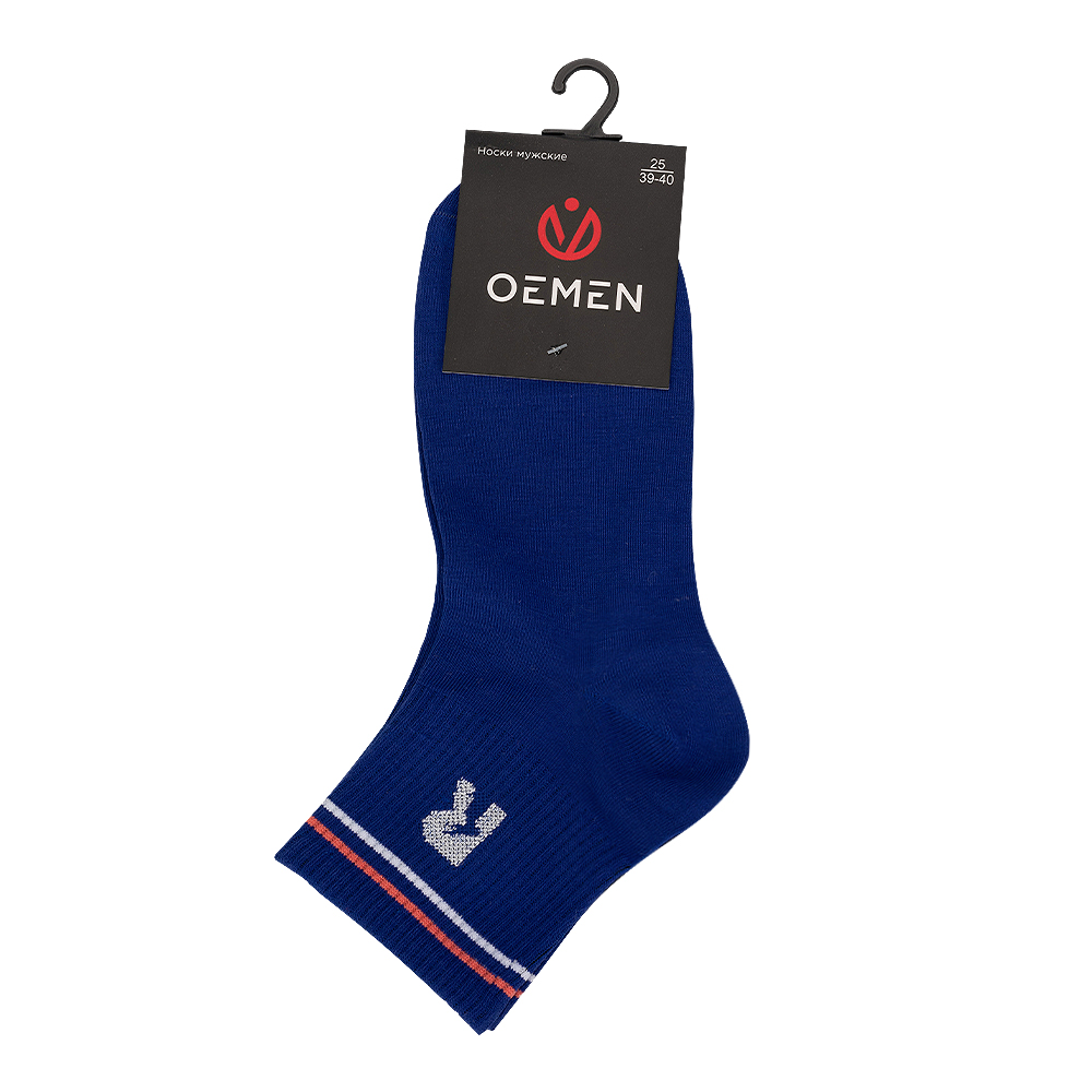 Носки унисекс Oemen PW753-5 с усиленной резинкой и принтом в паголенке, размер 23-25, синий