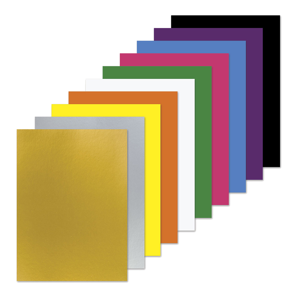 Картон Пифагор 129913 цветной немелованный матовый 10 цветов, Волшебный А4, 10 листов