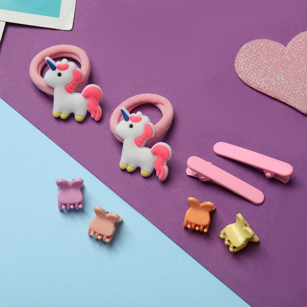 картинка Набор для волос 10068618 Крошечка (2резинки+2зажима+4крабика) единорожка, в ассортименте 