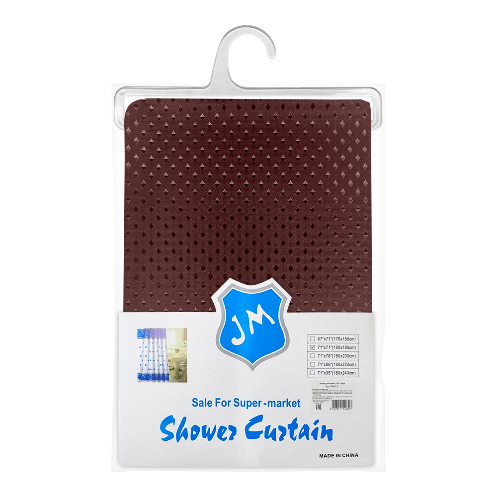 картинка Штора для ванной комнаты SHVK-12 180*180 см, бордовая 