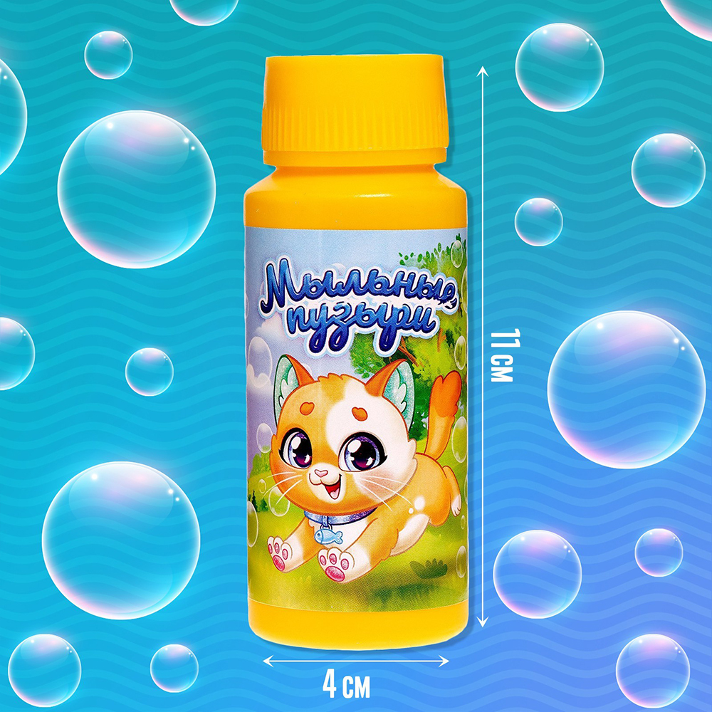 картинка Мыльные пузыри 7549414 Соломон Забавный котёнок, от 3-х лет, 95 мл 