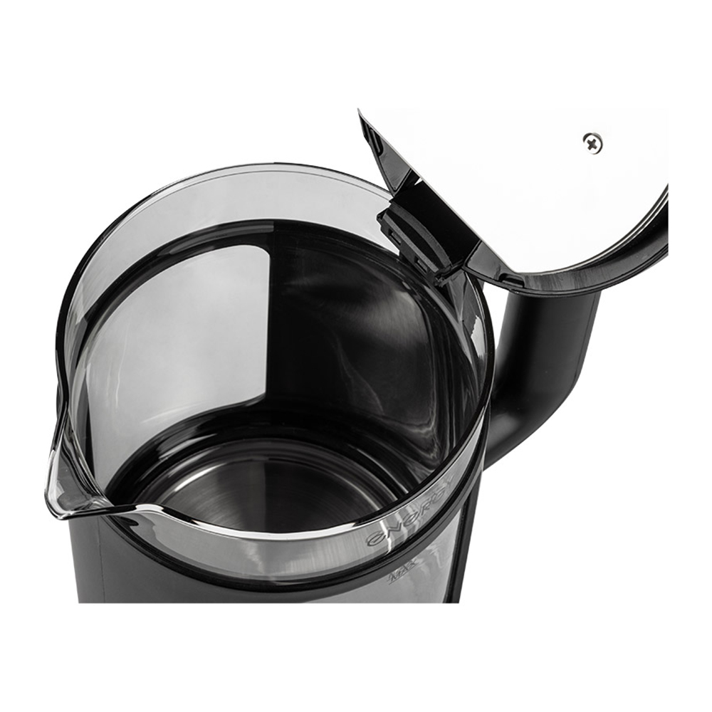Чайник электрический Energy 164138 корпус из термостойкого стекла, черный, 1,5 л