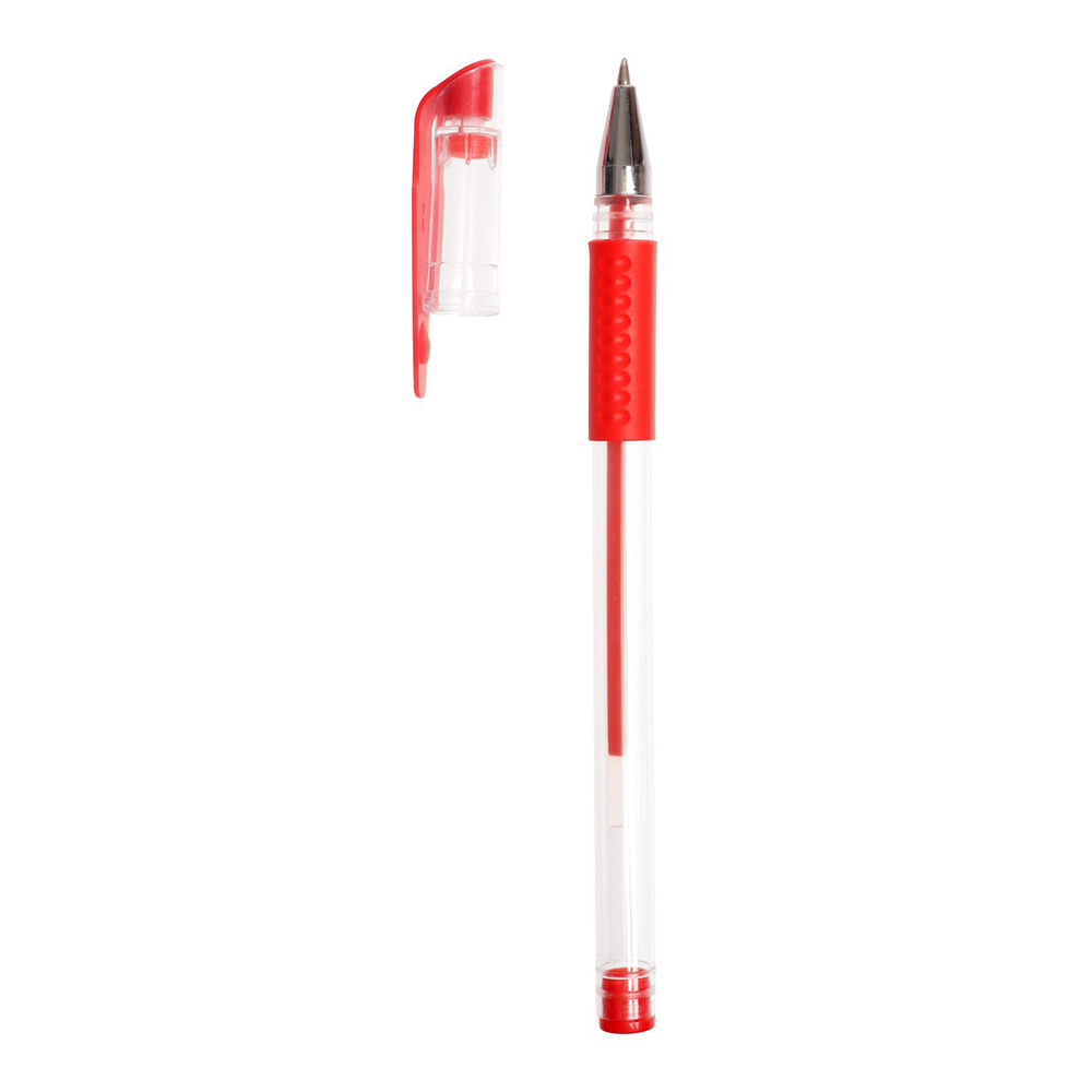 Ручка гелевая Calligrata 1264120 Диаметр пишущего узла 0,5 мм, прозрачный корпус, красный