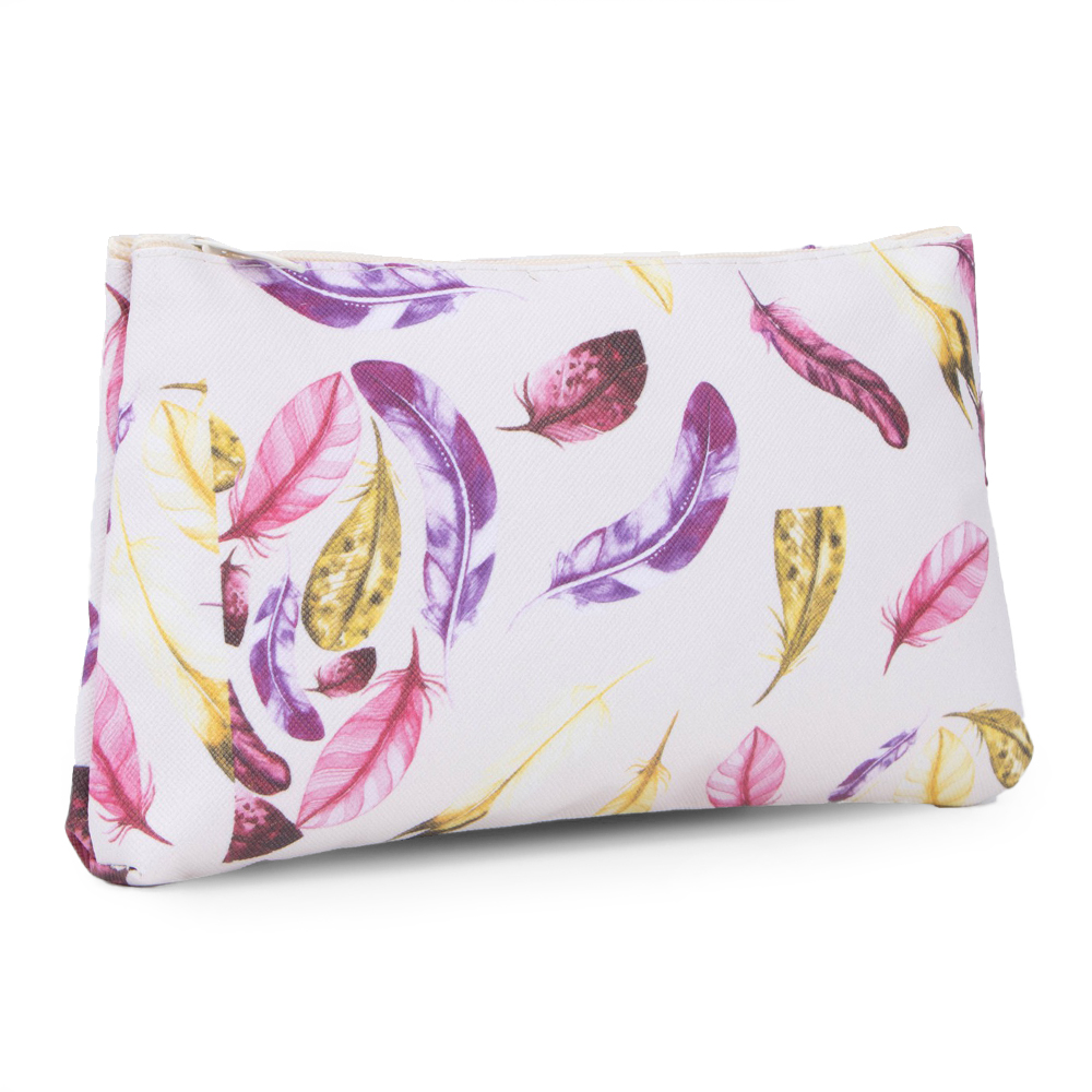 картинка Косметичка 4455134 на молнии 19*2*10 см, искусственная кожа, бежево-фиолетовый 