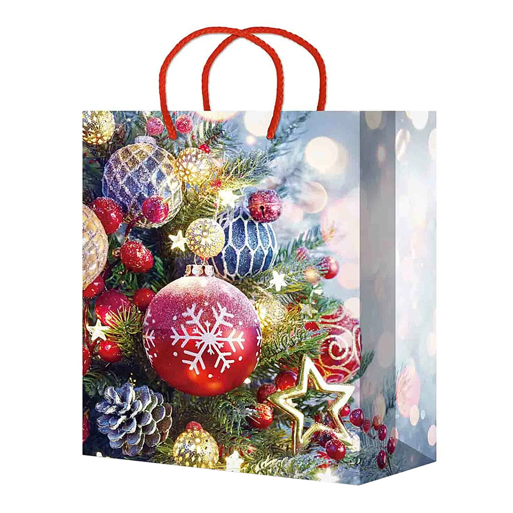 Пакет подарочный М-2001/2002/2003/2004/2005 новогодний, 5 дизайнов 18*22*10 см, в ассортименте
