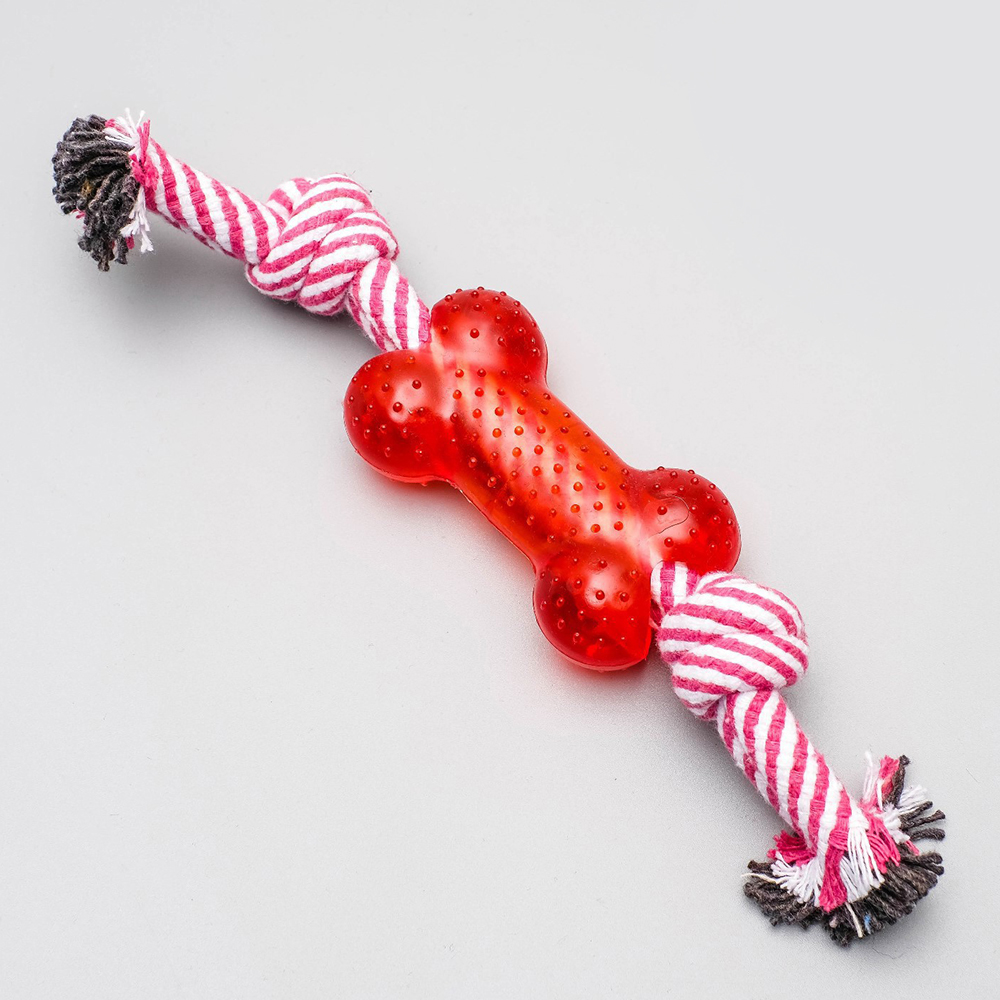 картинка Игрушка для животных 3276096 канатная с косточкой,26см,цвет в ассортименте 