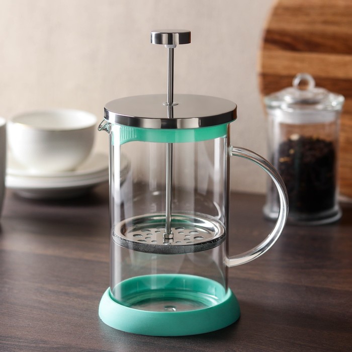 Чайник-пресс CHFP-05 цвет: бирюзовый, стекло, 0,8 мл