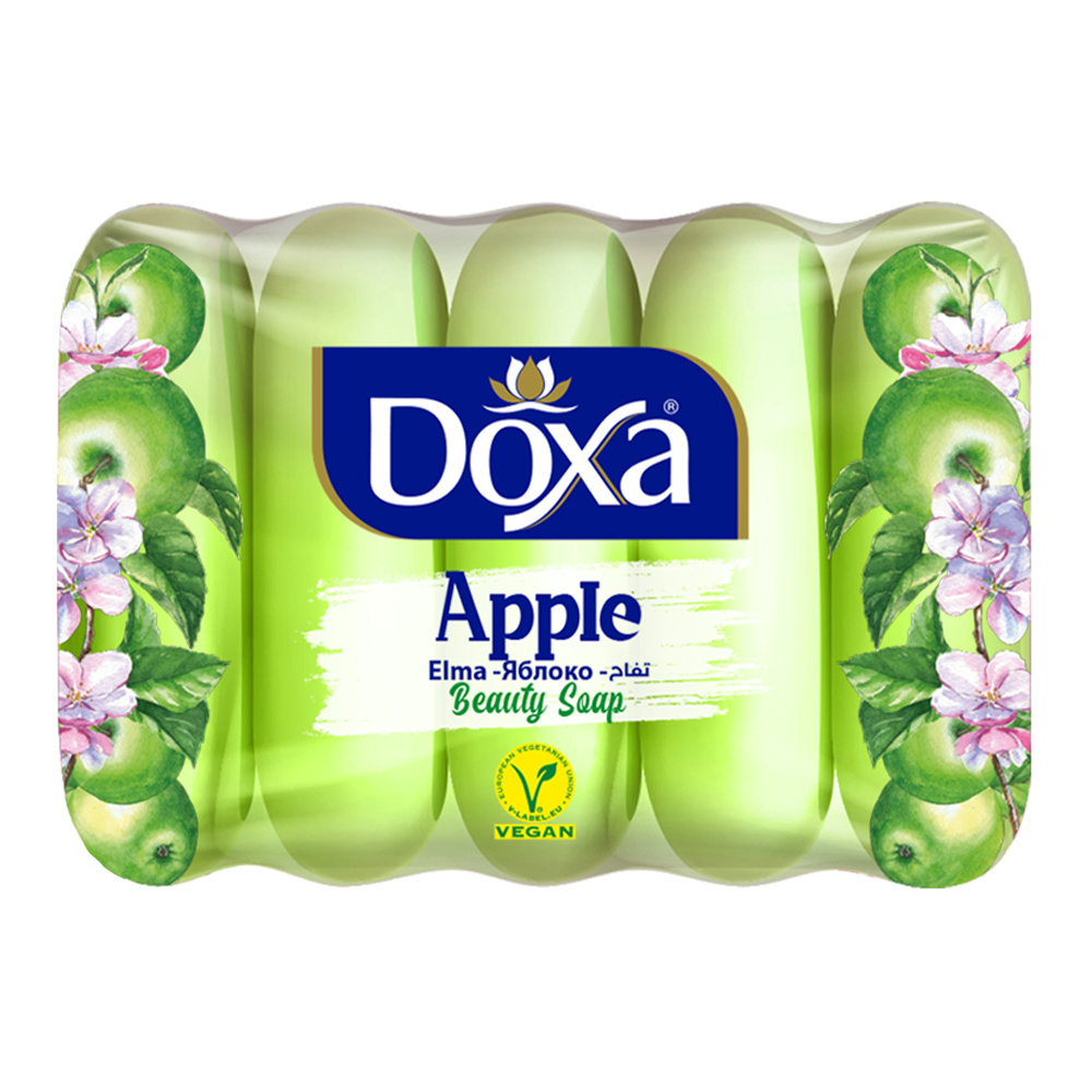 картинка Мыло туалетное DOXA ECOPACK Яблоко, 55 г, 5 шт 