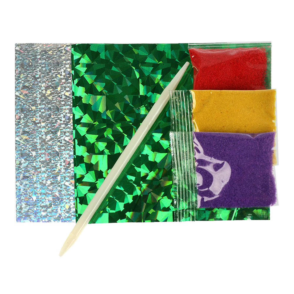 картинка Аппликация MultiArt Буба SAND&FOILART-BUBA1 аппликация из песка и фольги, 2 в 1, 17*23 см 