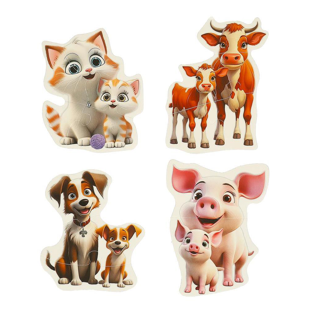 картинка Пазл Умные игры 9871 Мамы и малыши, макси,в пакете 130*230*10 мм, 4 шт 