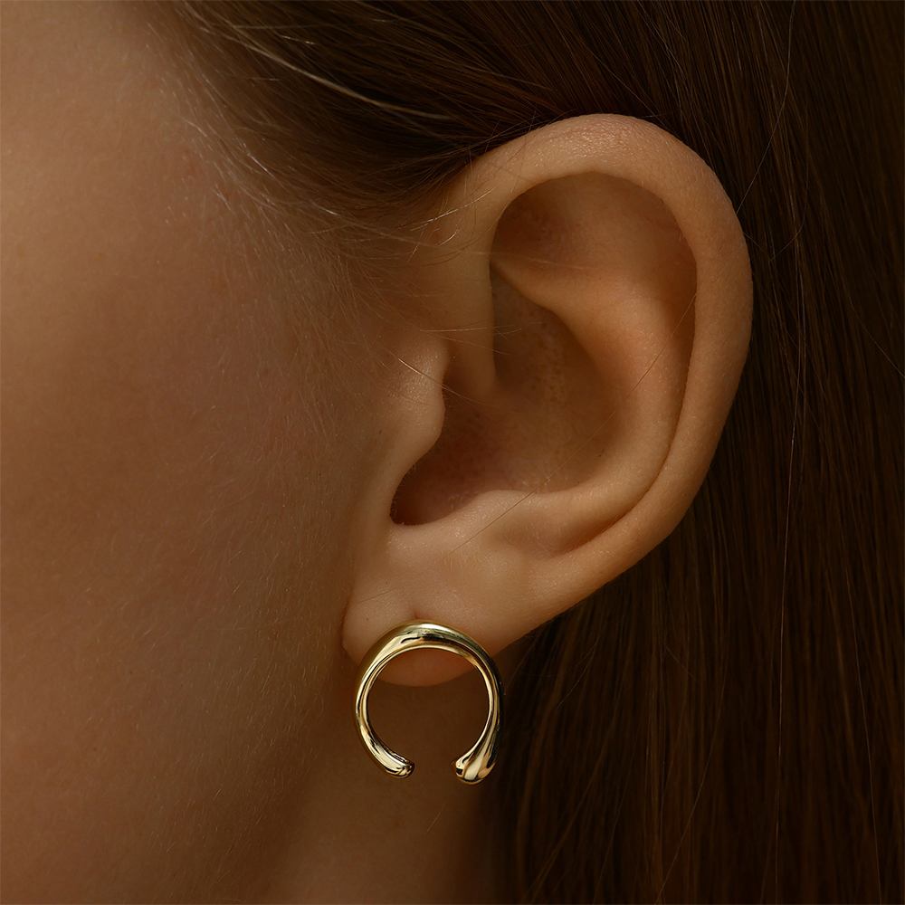 Бижутерия Xuping 10453396 Серьги подкова, медь, бижутерный сплав, золото