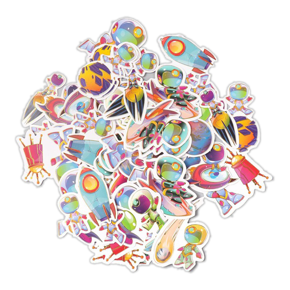 Наклейки Арт Узор 9498062 Приключения космонавтов,бумажные,тиснение серебро, 48 шт