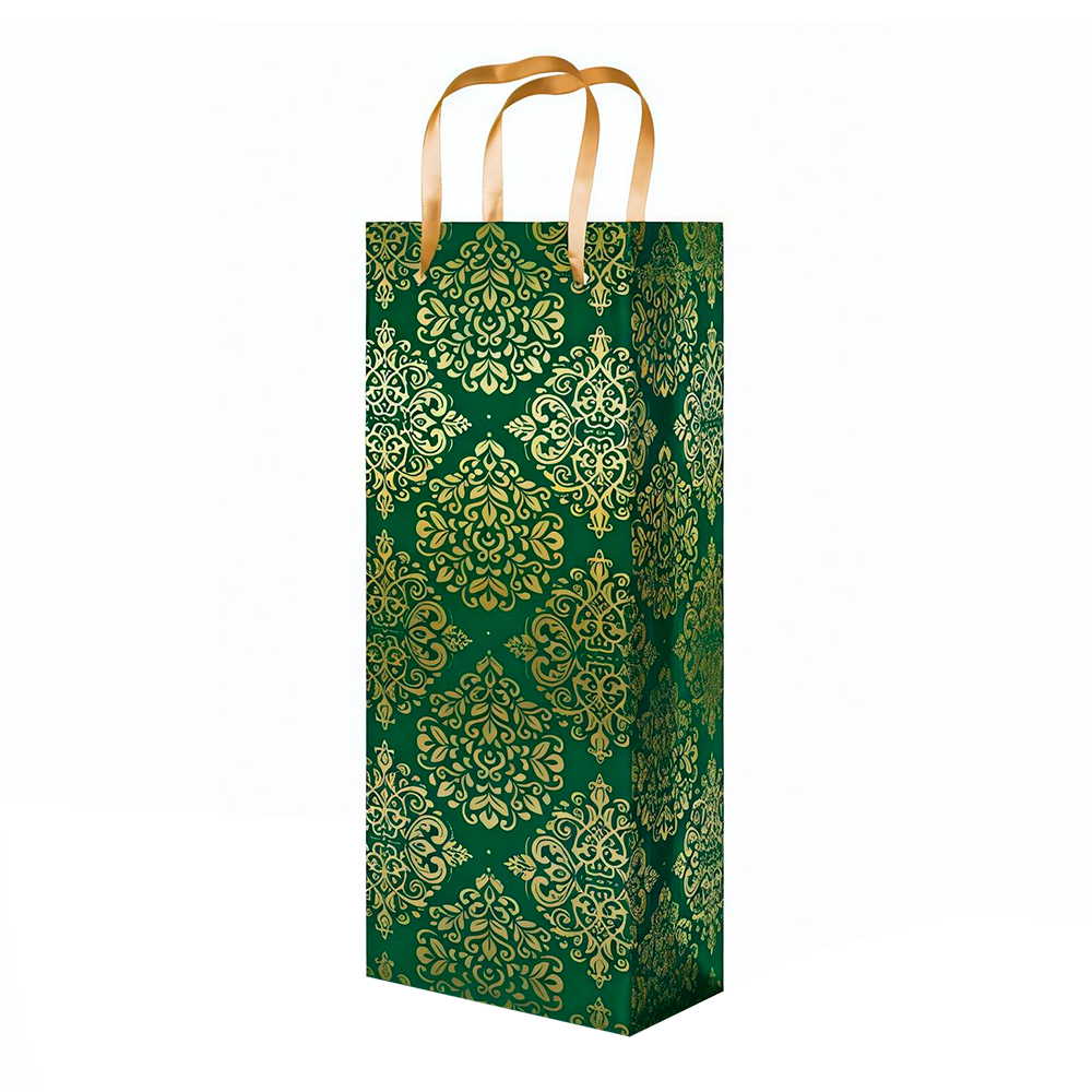 Пакет подарочный для бутылок 470/474 mix ВP_НГ 12*36*8 см, в ассортименте