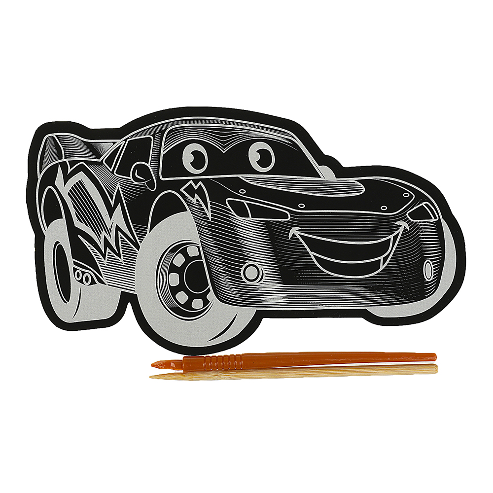 картинка Гравюра MultiArt SCRATCH-GOLD-FIG золотая, Машина, А4, 1 шт 