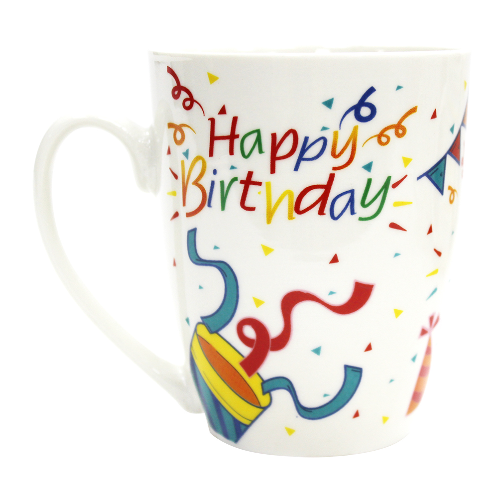 Кружка KKR-97 4 дизайна, Happy Birthday, керамика, 360 мл