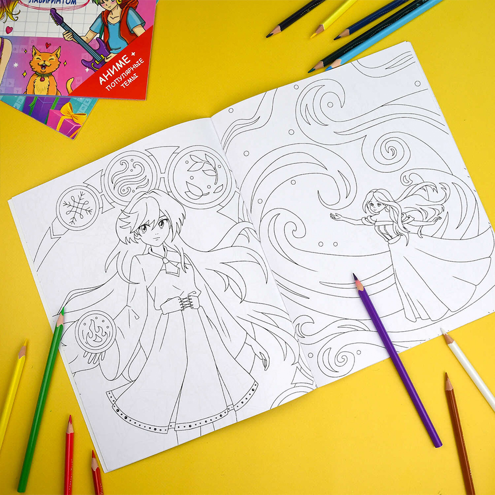 картинка Раскраска 69493 Феникс Аниме-раскраска, Магия А4, 200*260 мм, 8 листов 