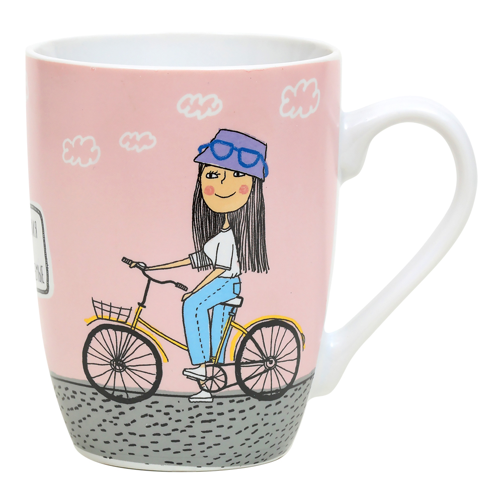 Кружка BRJD065-892 Умницы-красавицы с ложкой, в подарочной коробке, фарфор, 340 мл