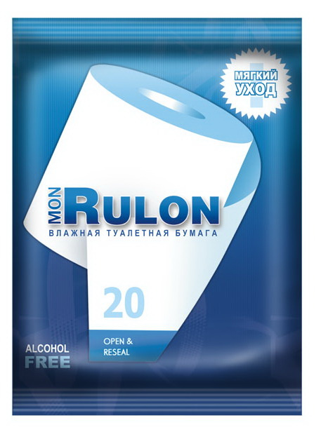 картинка Бумага туалетная влажная Mon Rulon, 20 шт 