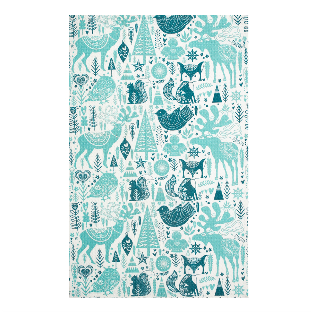 Полотенце кухонное Рисса, 100% хлопок, вафельное, новогоднее 40*70 см