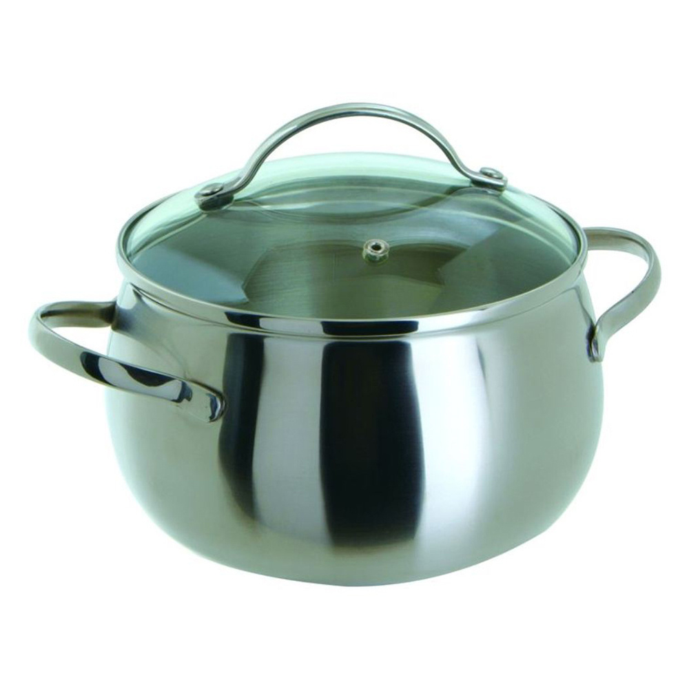 Кастрюля Regent Apple 93-D-2 со стеклянной крышкой, из нержавеющей стали, 2,7 л