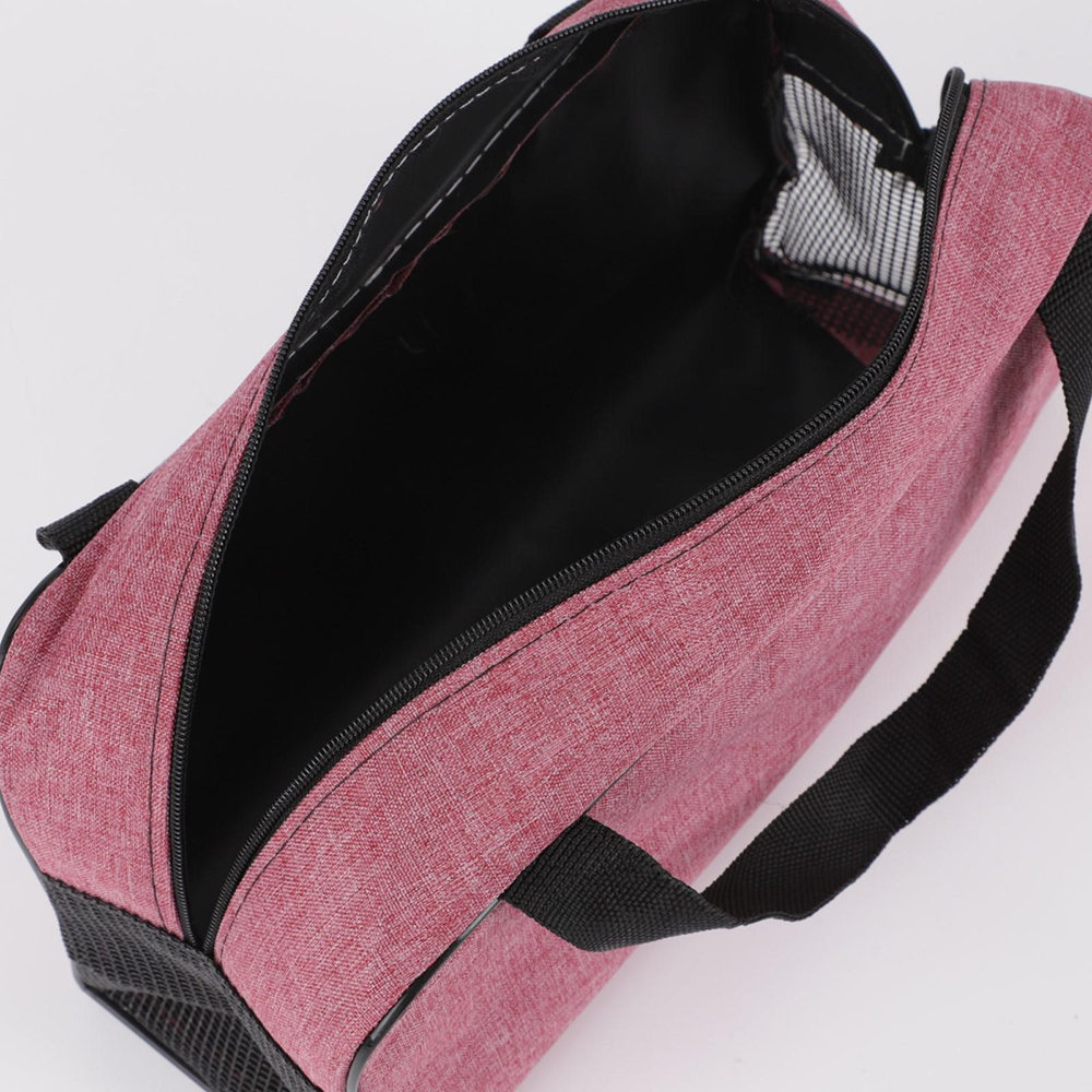 картинка Косметичка 3537008 на молнии, с ручками 26*9*13 см, полиэстер, розовый 