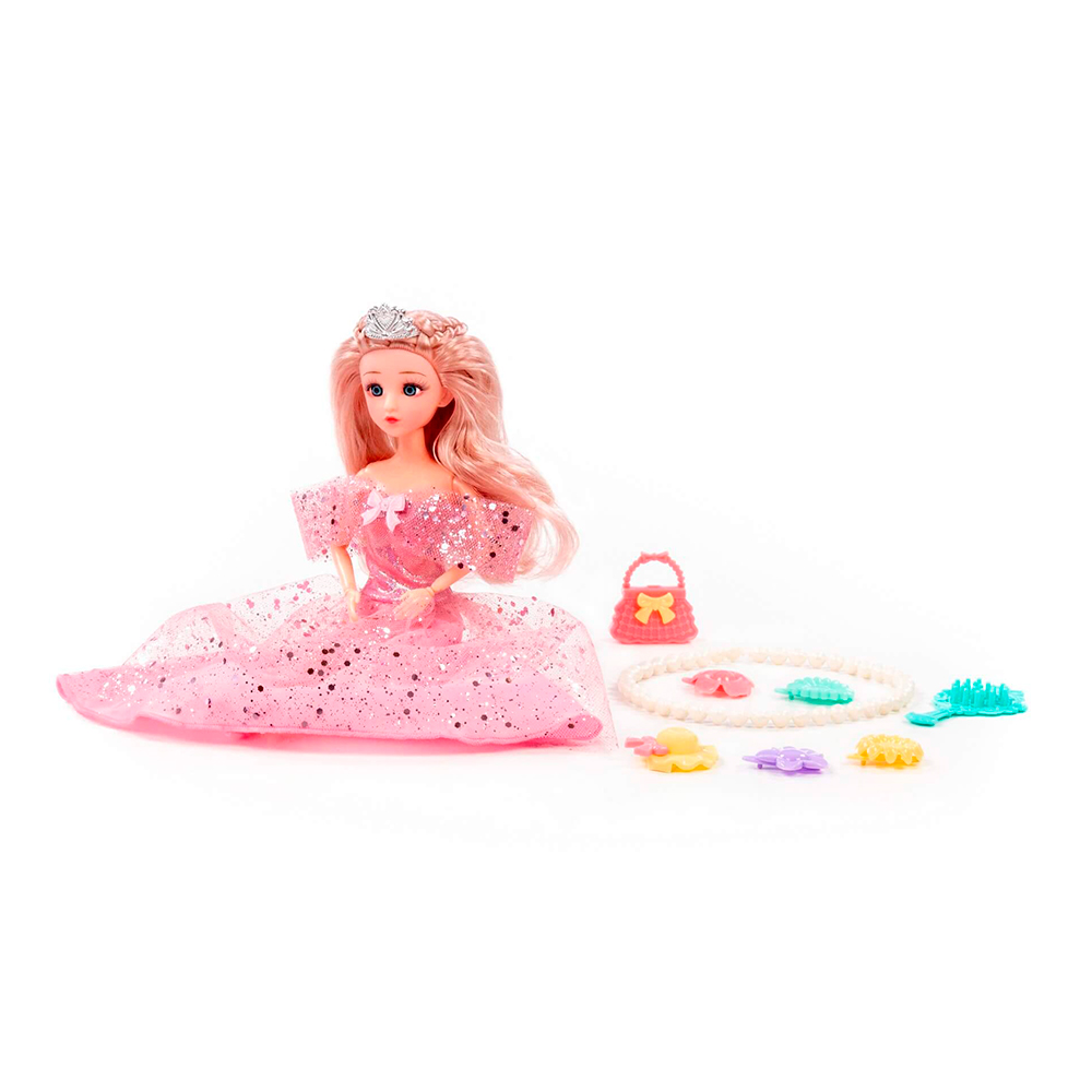 картинка Кукла 02574 Ксюша в нарядном платье + аксессуары (8 элементов), 30 см модели в ассортименте 