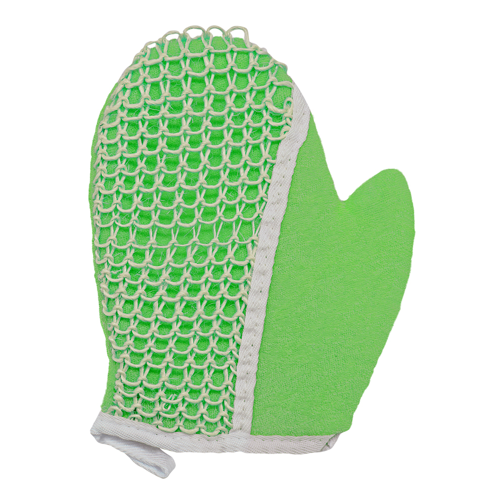 картинка Мочалка для тела ММ-02 рукавица, материал: лен, полиэстер 