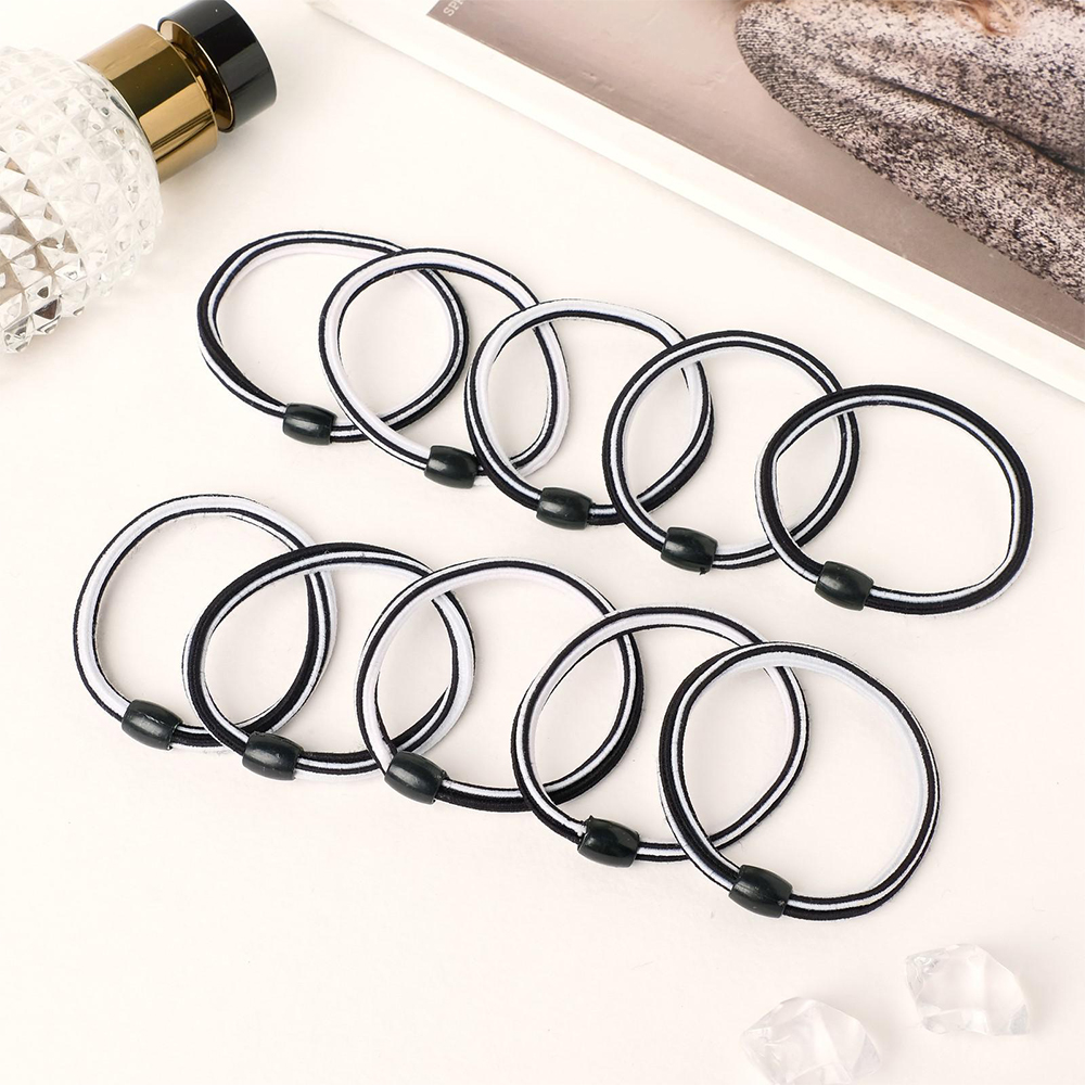 картинка Резинка для волос 5144511 Спорт полосатик, 4 см, чёрно-белый 