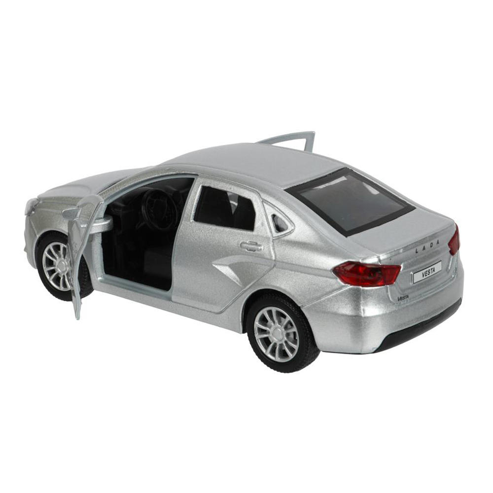 картинка Машина VESTA-12-GR Технопарк Lada Vesta, двери открываются, 11,5 см, металл, цвет: серый 