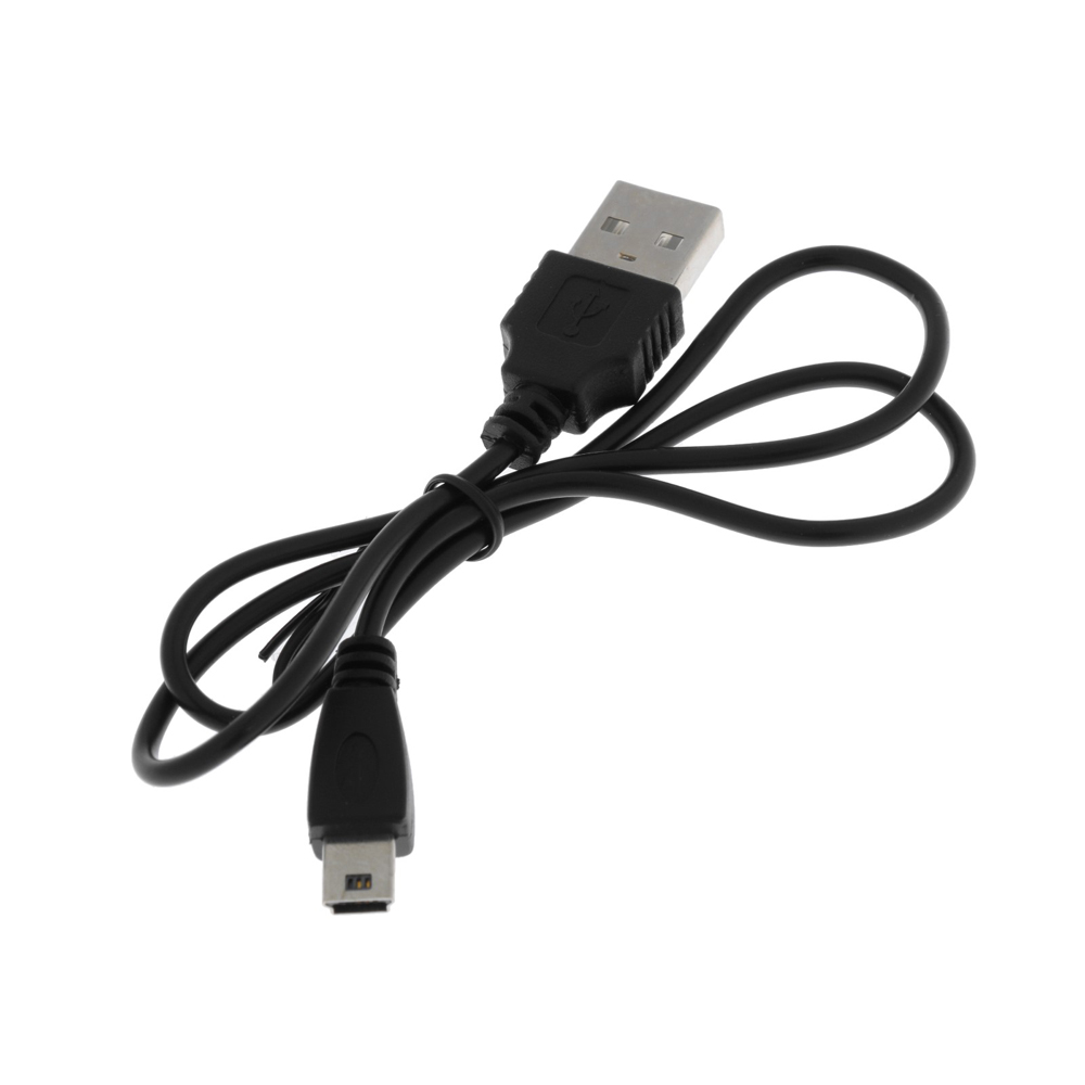 картинка Кабель для зарядки LUAZON mini USB-USB, 1 А, 50 см, черный 