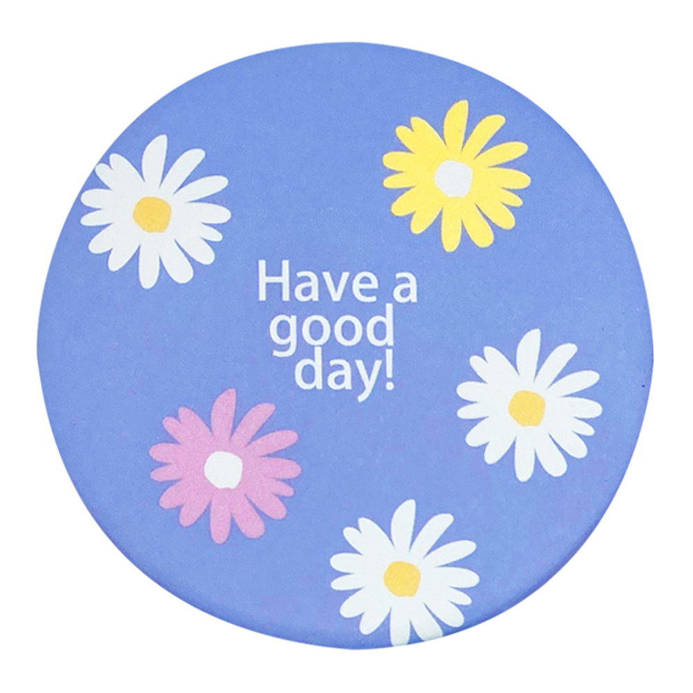 картинка Зеркало 4649 карманное,круглое, Ромашки 7 см 