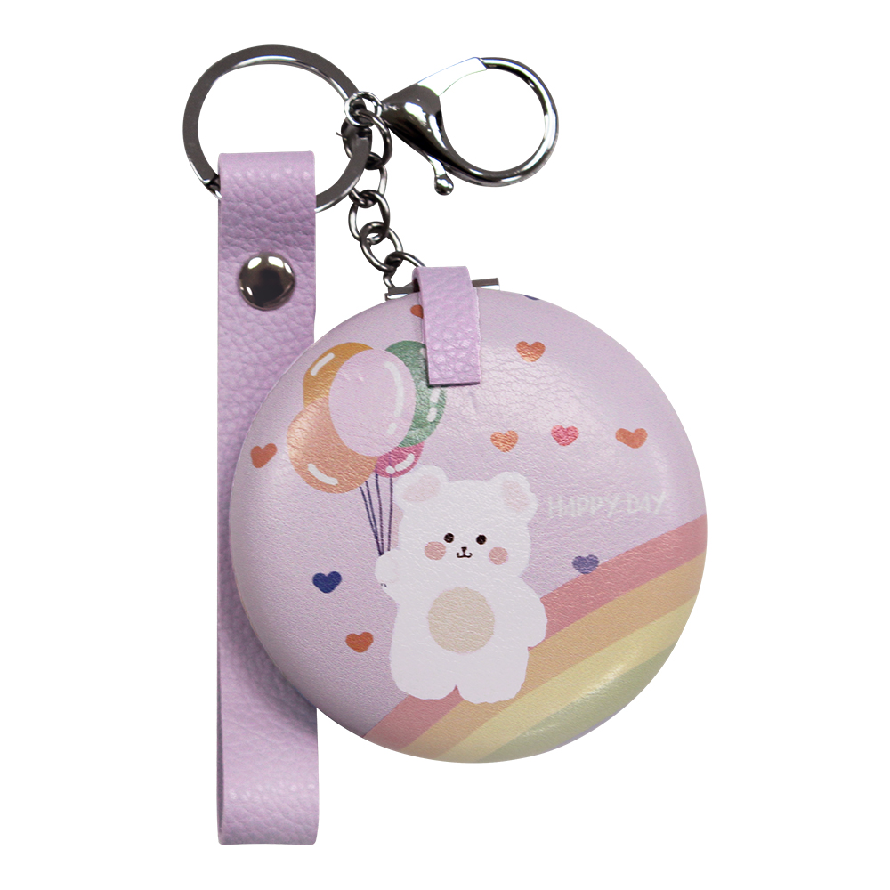 картинка Зеркало ZCDE-16 карманное, складное, с кожаным ремешком 7 см, металл, микс 