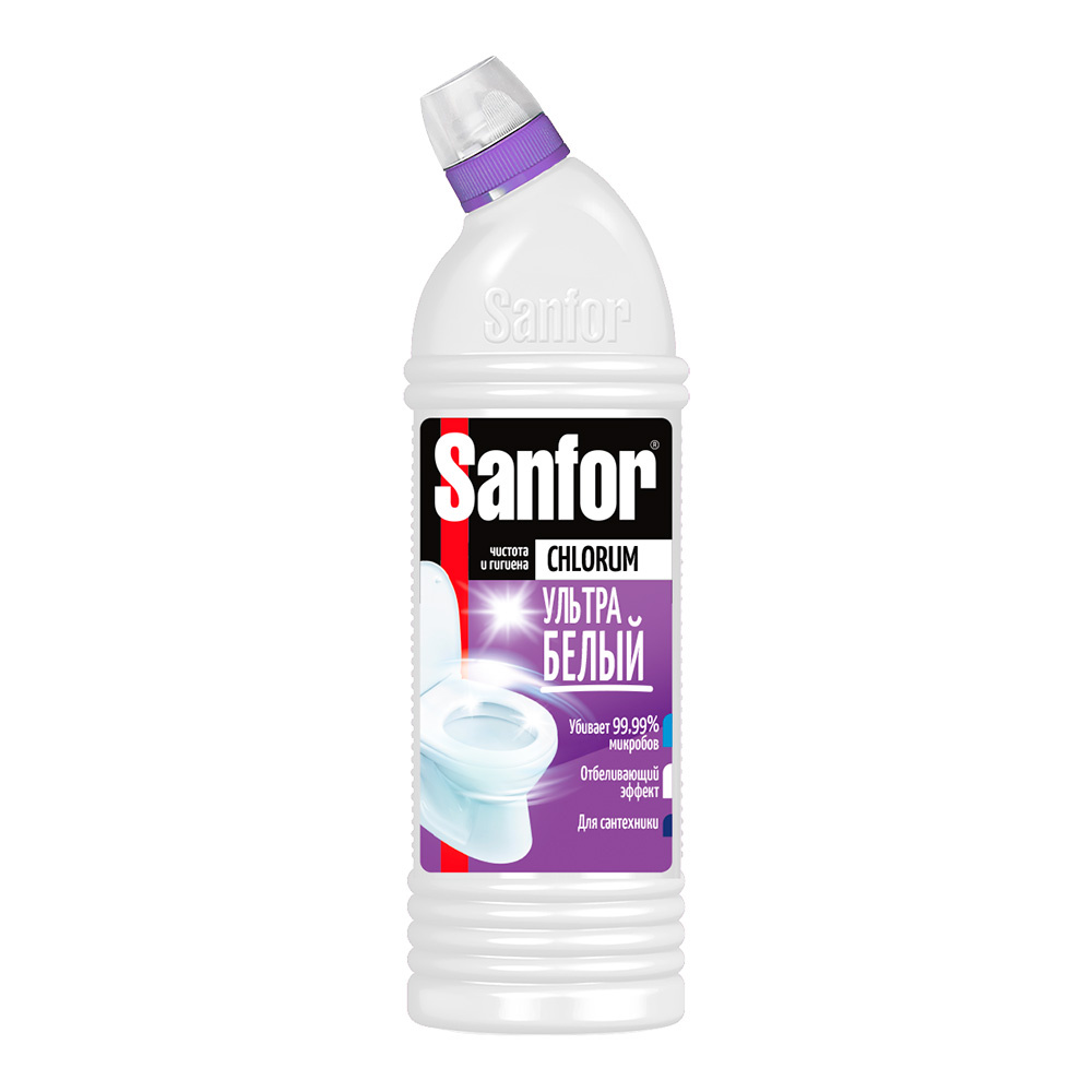 картинка Чистящее средство Sanfor Chlorum для чистки и дезинфекции, флакон, 750 мл 