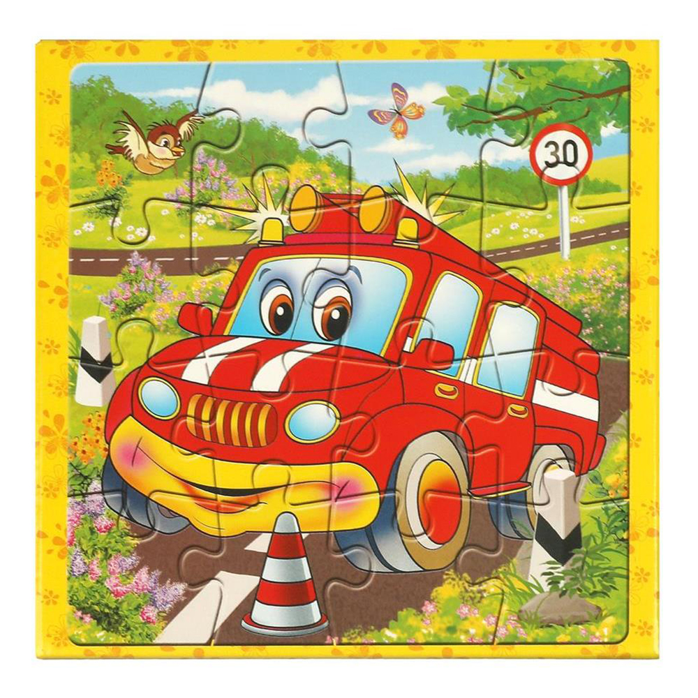 картинка Пазл 2990 Машинки, 16 элементов 