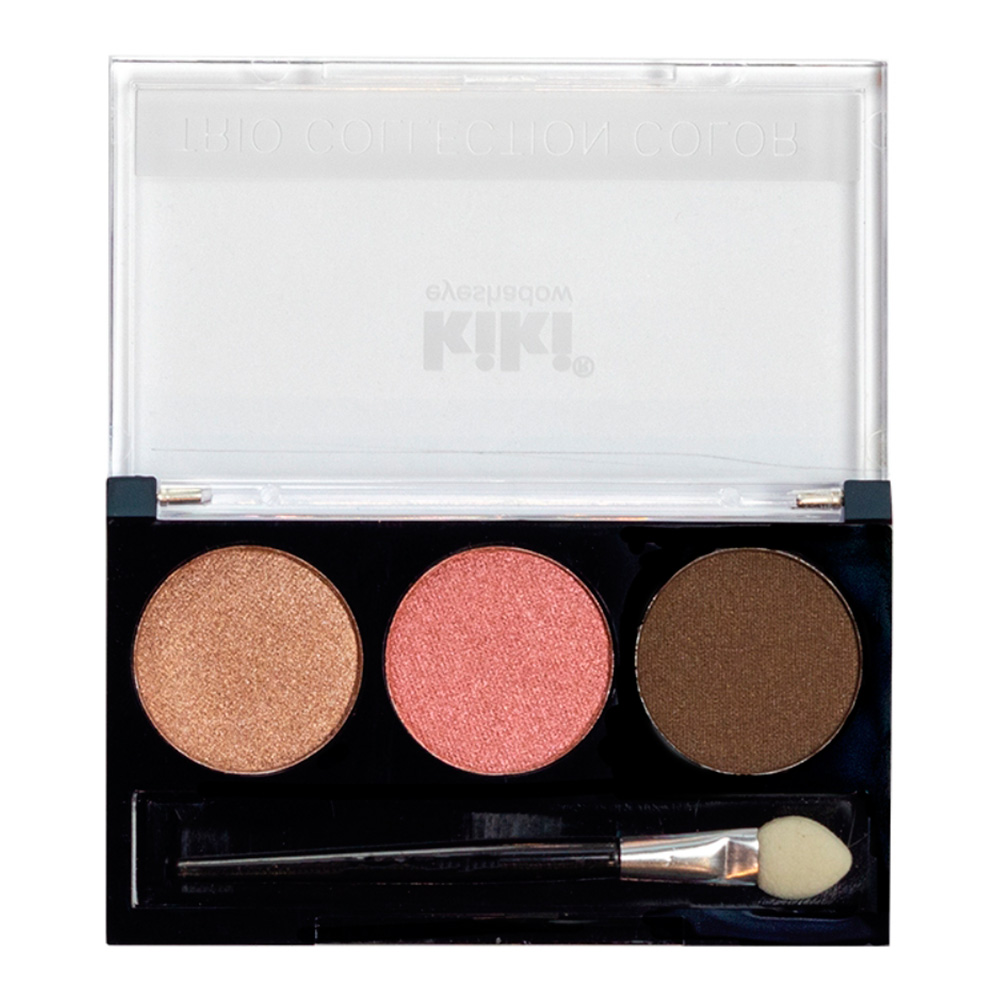 картинка Тени для век Kiki Trio Collection Color палетка 3 оттенка, бежевые, розовые, пудрово-коричневые, тон 101 