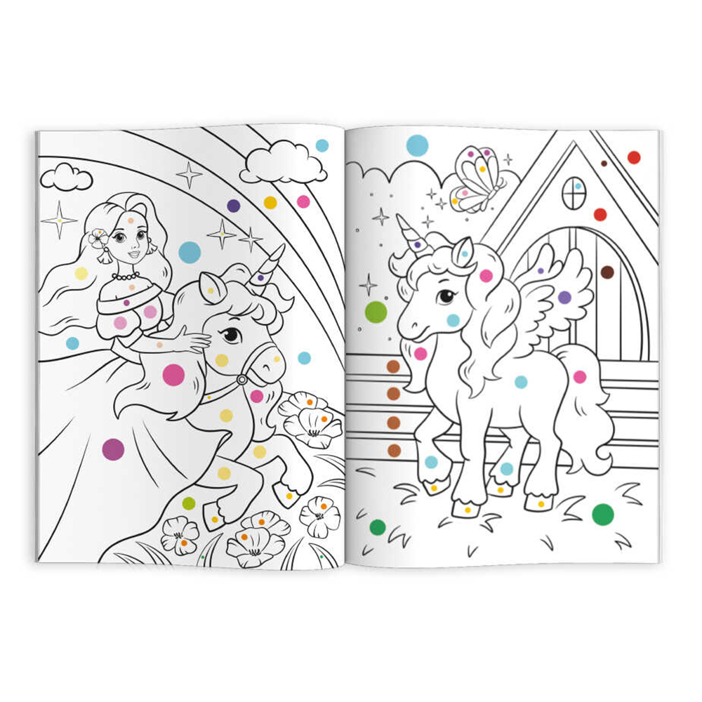 картинка Раскраска 71089 Принцессы и единороги, 165*235 мм, 4 листа 