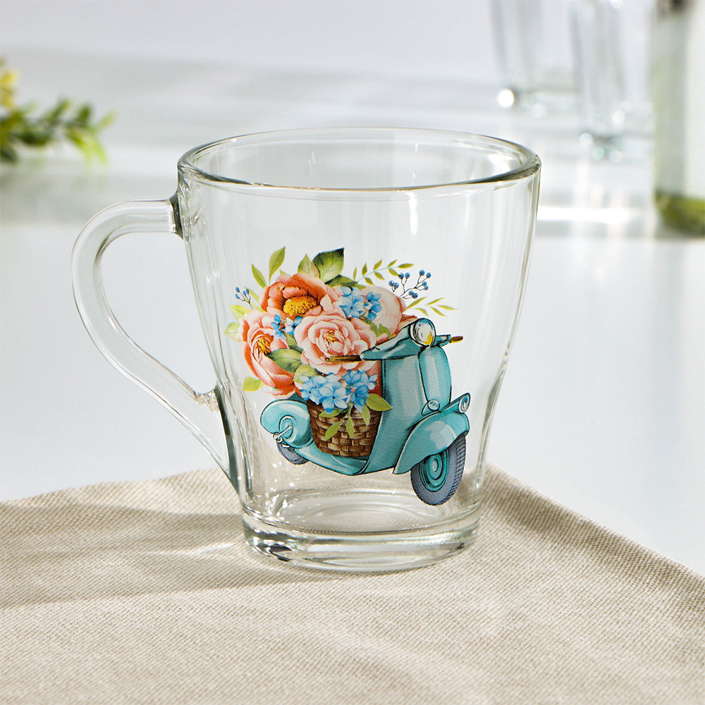 Кружка стеклянная 9750847 грация, Романтика, стекло, 250 мл