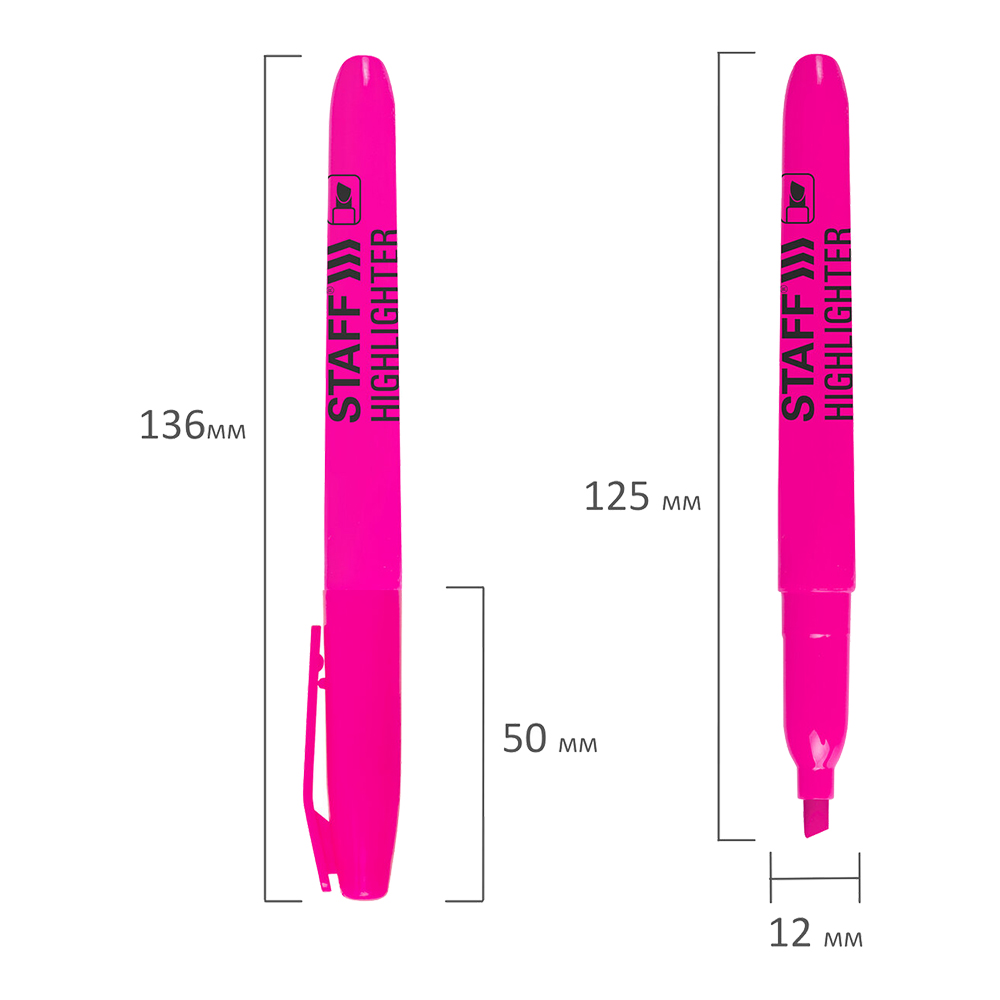 Текстовыделитель Staff 151241 Manager HL-238 линия 1-3 мм, розовый
