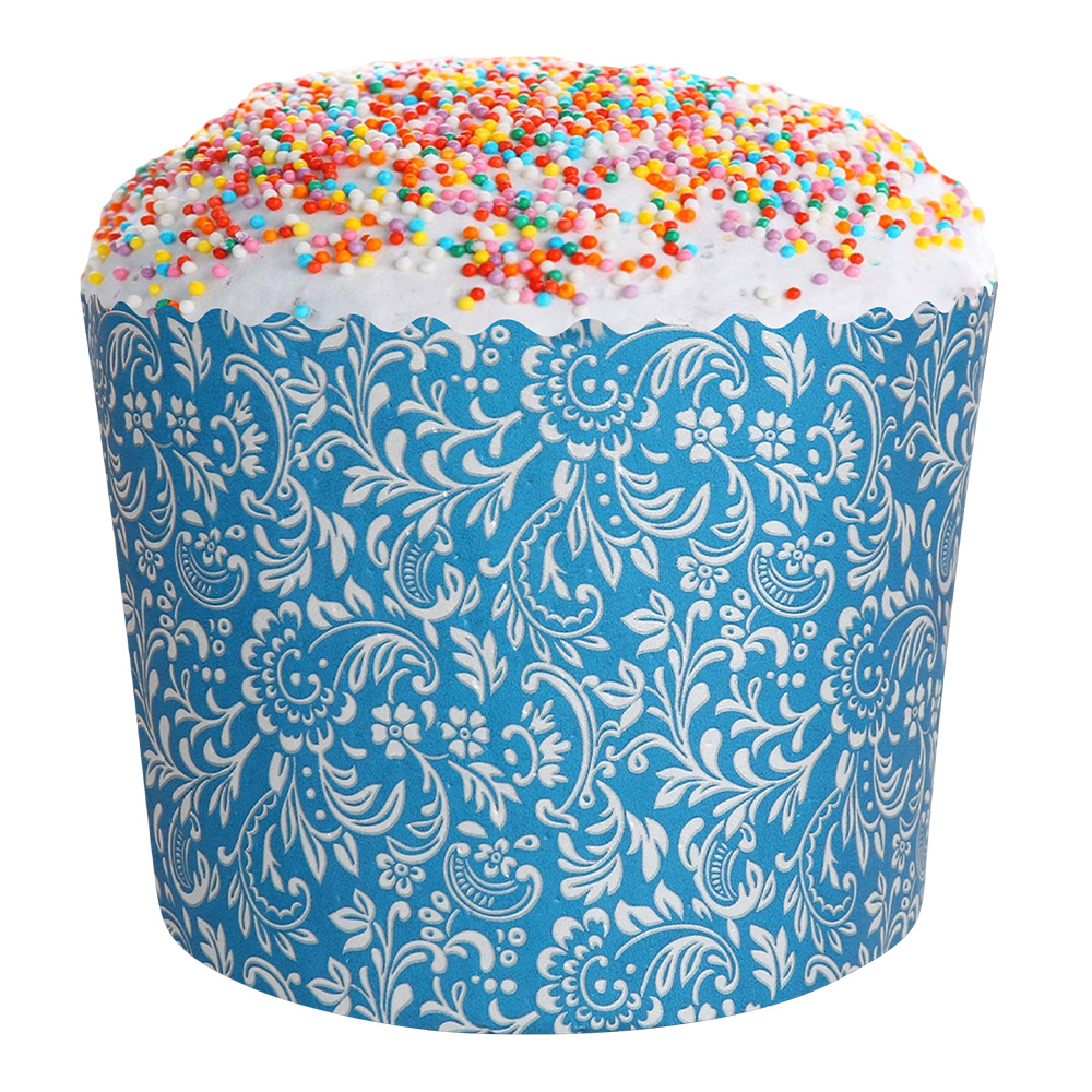 Форма для выпечки бумажная Флора Синяя 124*90 мм